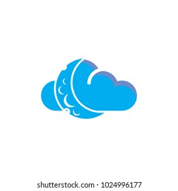 Moon Cloud Logo Icon Design