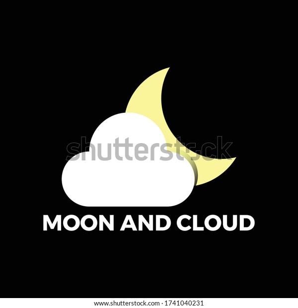 moon and cloud logo
vector illustration