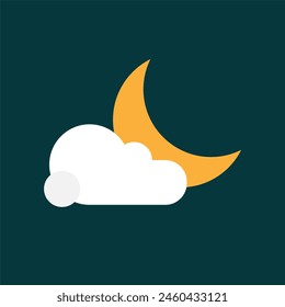 Moon and cloud in midnight Moon and dreaming baby. Concept idea. Good night .
