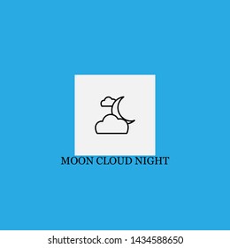 moon cloud night icon sign signifier vector