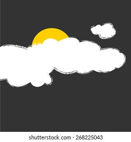 moon and cloud on black sky