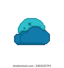 Moon cloud pixel art icon vector design