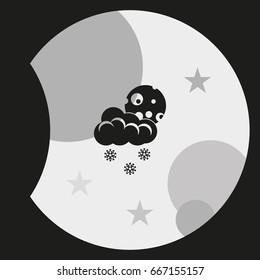 Moon with cloud and snow.