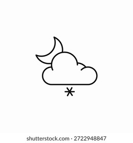 Vector de signo de nieve de nube de luna