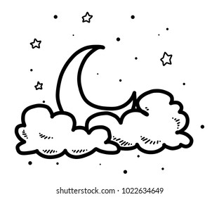 Doodle Moon Images, Stock Photos & Vectors | Shutterstock