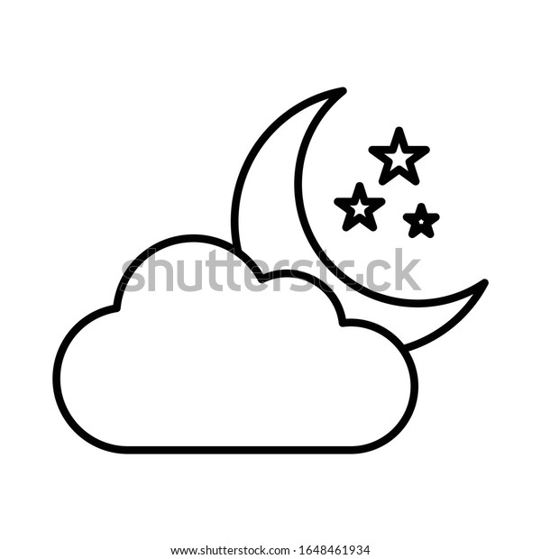 Moon cloud with\
star icon design. Moon cloud with star icon in trendy flat style\
design. Vector\
illustration.