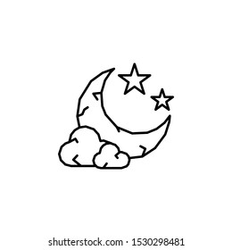 Moon, cloud, stars icon. Element of Dia de muertos icon