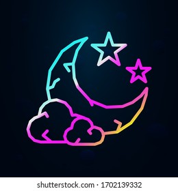 Moon, cloud, stars nolan icon. Simple thin line, outline vector of dia de muertos icons for ui and ux, website or mobile application