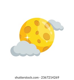 Moon cloud vector colorful stickers Icon Design illustration. EPS 10 File