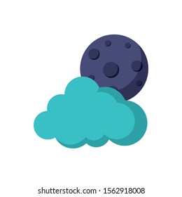moon cloud weather astrology flat icon image vector illustration moon cloud weather astrology flat icon image vector illustration