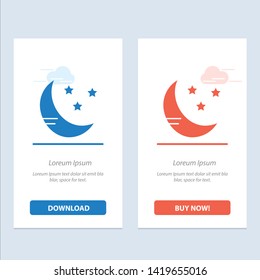 Moon, Cloud, Weather  Blue and Red Download and Buy Now web Widget Card Template