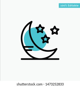 Moon, Cloud, Weather turquoise highlight circle point Vector icon