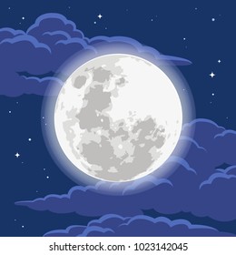 Moon and clouds