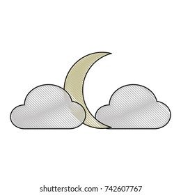 moon and clouds icon