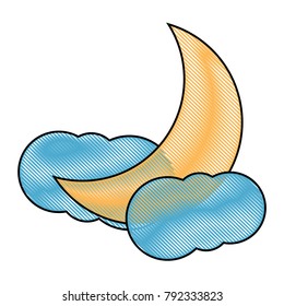 moon and clouds icon