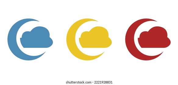 moon and clouds icon, vector illustration