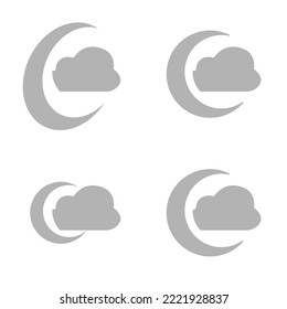 moon and clouds icon, vector illustration