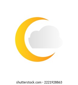 moon and clouds icon, vector illustration