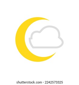 moon and clouds icon, vector illustration