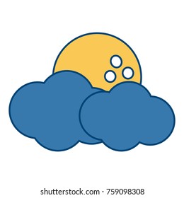 Moon and clouds icon vector illustration graphic design