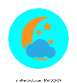 moon with clouds icon for web design. vector illustration.