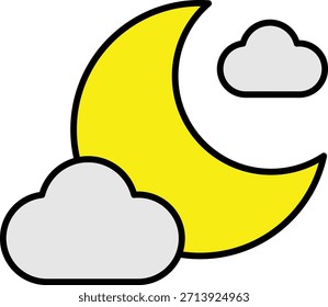 Lua e nuvens noite clima