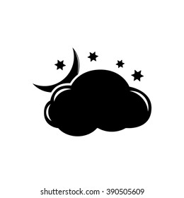 Moon, clouds and stars icon