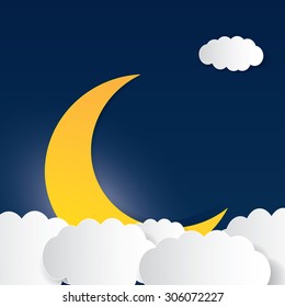 Moon, clouds. Sweet dreams wallpaper.