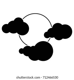 Moon Clouds Vector black icon on white background.