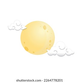 moon and clouds view illustration vector