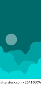 moon and clouds wallpaper vector design