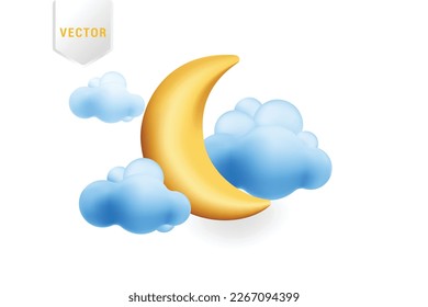 moon and clouds white background