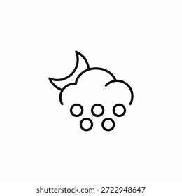 Vector nublado de la señal del icono del granizo de la luna
