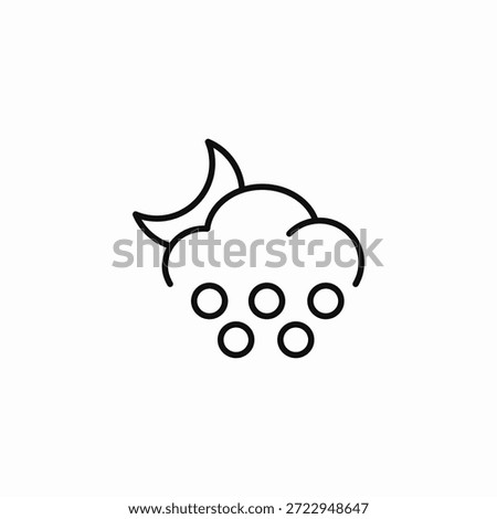 moon cloudy hail icon sign vector