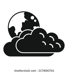 Moon cloudy icon simple vector. Weather cloud. Cold fog