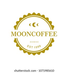 Moon Coffee Vector Illustration Design, mooncoffee business shop coffee isolated 