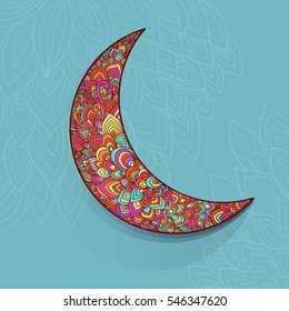 Moon color doodle with shadow