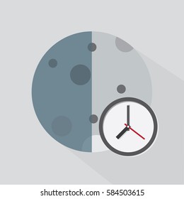 moon color icon with the shadow.half moon