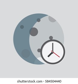 moon color icon. Times of Day. crescent