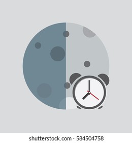 moon color icon. Times of Day. half moon