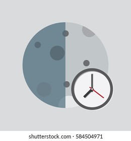 moon color icon. Times of Day. half moon