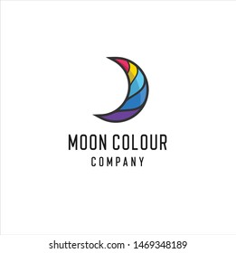 Moon Color, Letter D logo design inspiration vector