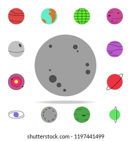 moon colored icon. Colored Space icons universal set for web and mobile