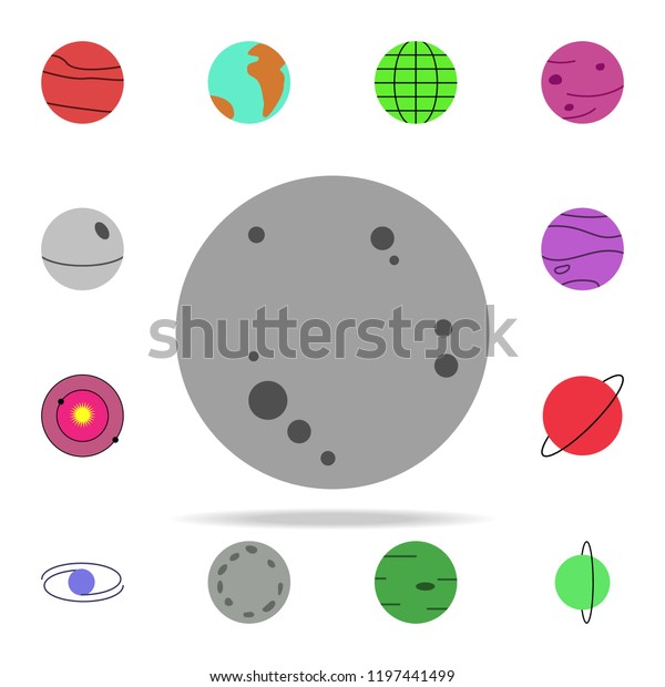 moon colored icon. Colored Space icons universal\
set for web and mobile
