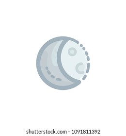 Moon colored vector icon. Pictogram from set Weather forecast. Isolated on white background.