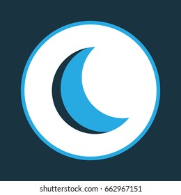 Moon Colorful Icon Symbol. Premium Quality Isolated Night Element In Trendy Style.