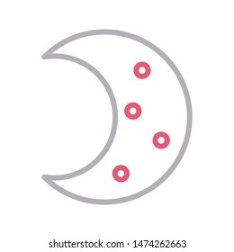 moon colour line vector icon