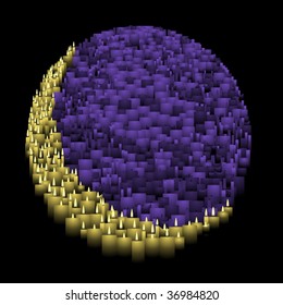 Moon composed of lit and unlit vector candles