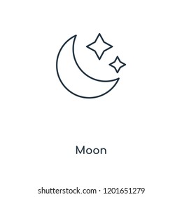 Moon concept line icon. Linear Moon concept outline symbol design. This simple element illustration can be used for web and mobile UI/UX.
