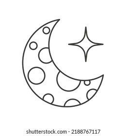 Moon concept line icon. Simple element illustration. Moon concept outline symbol design from space set. Can be used for web and mobile on white background